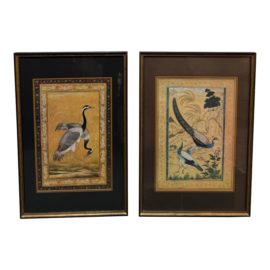 Ustad Mansur Attributed Mughal Aviary Prints, a Pair
