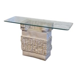 Circa 1980's Magnussen Ponte Tessellated Mactan Stone Stone Console Table