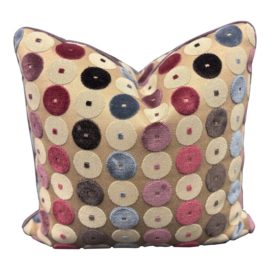 Custom Design Textured Circular Motif Decor Pillow