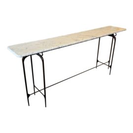 Hooker Furniture Contemporary Chiseled Marble Slim Iron Console. Original Price: $1,982