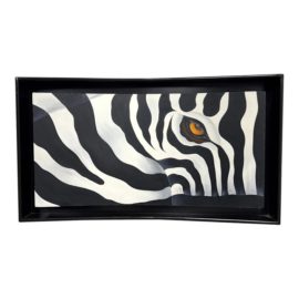 Contemporary Zebra Artwork With Golden Eye