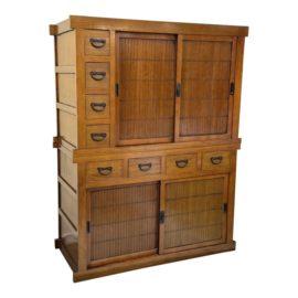 Vintage Japanese Mizuya Kitchen Tansu, Modified for Media