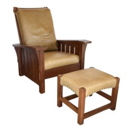 Warren Hile Studios Cherry Morris Chair + Ottoman