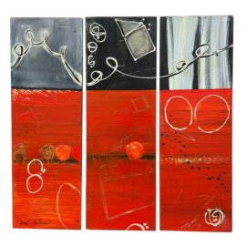 Janet Yelner "Moment to Moment" Original Contemporary Art Work, Set of Three Panels