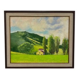 Artist Mathews Vintage Farmhouse Painting