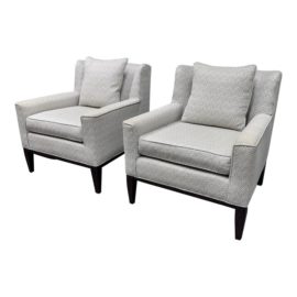 Mitchell Gold + Bob Williams Modern Wingback Accent Chairs, a Pair