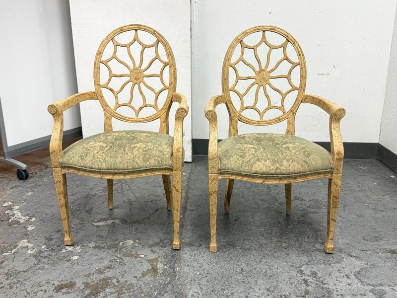 Vintage Spider Back Arm Chairs, a Pair - Design Plus Gallery