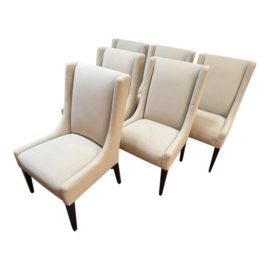 A. Rudin Custom No. 507 Upholstered Dining Chairs, a Set of 6. Original Price: $9,000