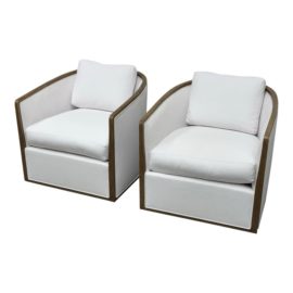 Restoration Hardware Dixon Tub Chairs, a Pair. Original Price: $4,000