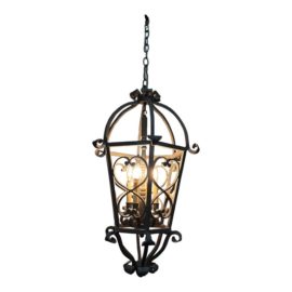 Ironware International Vintage Iron Chandelier, Gilt Finish