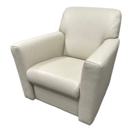 Bracci Barry Swivel Off White Leather Accent Chair. Original Price: $3,200