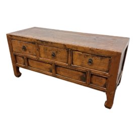 Vintage Asian Low Cabinet + Bench