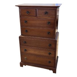 Circa 1950s Stickley Furniture American Colonial Solid Cherry Wood Highboy Dresser