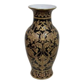 Gold + Black Ceramic Vase