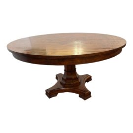 Vintage Handmade Parquetry Dining Extension Table