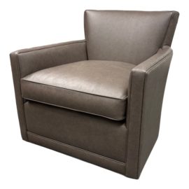 NEW Arhaus Rudy Leather Swivel Chair. Original Price: $2,900
