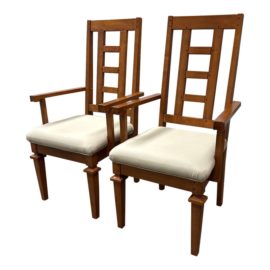 Arts + Crafts Mission Style Arm Chairs, a Pair