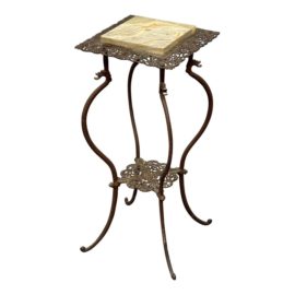 19th Century Ornate Marble Top Victorian Plant Stand