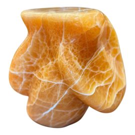 Ian Collings Refigured Series Sculpture Eight of Orange Calcite. Original Price: $17,300