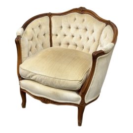 Antique French Louis XVI Style Barrel Chair