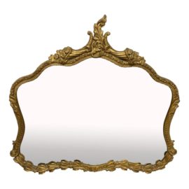 Antique French Baroque Gilt Wood Wall Mirror