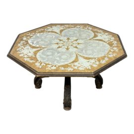 Mid 20th Century Baker Furniture Englomise Reverse Painted Octagonal Coffee Table