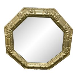 Vintage Champagne Golden Octagon Wall Mirror