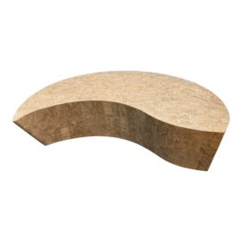 Vintage Tessellated Travertine Crescent Coffee Table. Original Price: $1,250