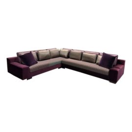 Christian Liaigre Dark Plum Silk Velvet Three Piece Sectional