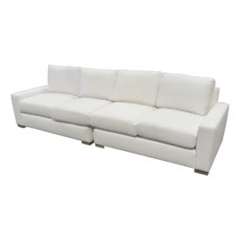 Restoration Hardware Two Piece White Linen Sofa. Original Price $7,000