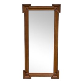Vintage Vertical Hang Wood Framed Wall Mirror