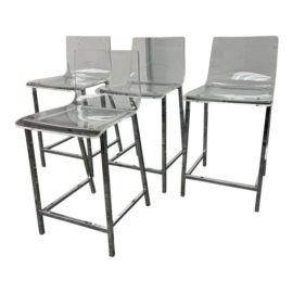 CB2 Vapor Acrylic Counter Stools, Set of Four