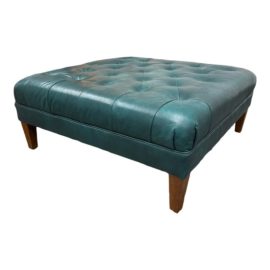 Marion House for Four Hands Turquoise Tufted Ottoman. Original Price: $1,100
