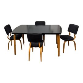 Thonet Extension Dining Table + Four Chairs, Set