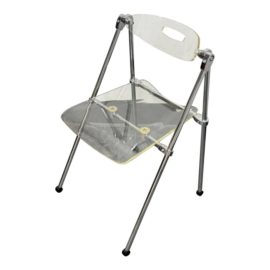Prime Classic Design Acrylic Folding Chair + Chrome Base. Original Price: $565