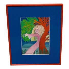 Circa 1983 Judith R Artoux "Self Portrait" Original Artwork