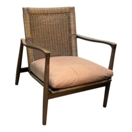 Crate & Barrel Sebago Smoke Rattan Arm Chair. Original Price: $650