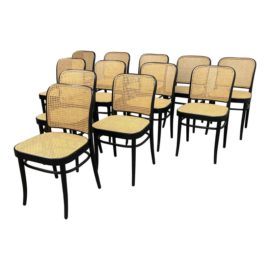 Josef Hoffman for Ton Model 811 Caned Side Chairs, Set of Twelve. Original Price: $9,540