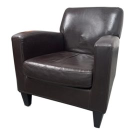 Contemporary Espresso Faux Leather Lounge Chair