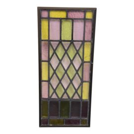 Early 20th Century Antique Stained Glass Iron Panel