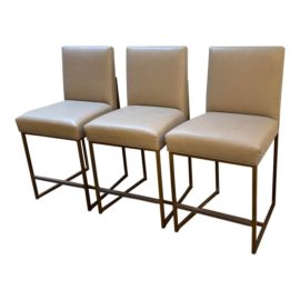 Mitchell Gold & Bob Williams Gage Counter Stools, Set of Three. Original Price: $3,735