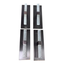 Jean De Merry Laight Bronze + Salt Glass Wall Sconces, Set of Four. Original Price: $6,400