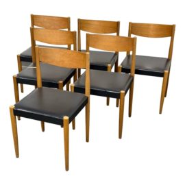 Circa 1960's Poul Volther for Frem Røjle Danish Teak Dining Chairs, Set of Six
