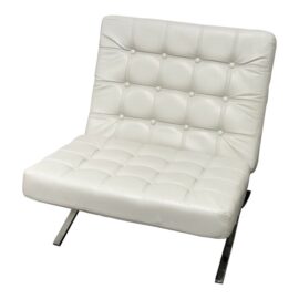 Mies Van De Rohe Barcelona Style Faux Leather Chair