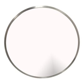 Satin Finish Silver Round Wall Mirror
