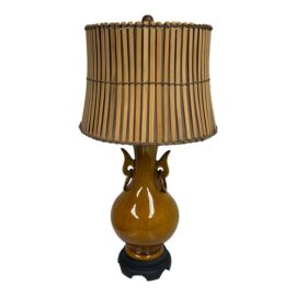 Vintage Urn Table Lamp + Woven Bamboo Shade