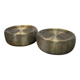 Arteriors Hadrien Aged Bronze Coffee Tables, a Pair. Original Price: $3,700