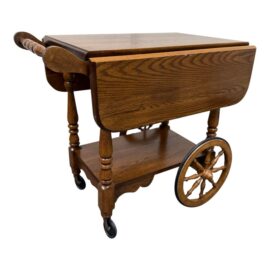 Vintage Butler Drop Leaf Tea Bar Serving Cart/Trolley