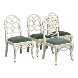 Frances Adler Elkins Loop Side Dining Chairs, Set of Four. Original Price: $5,000