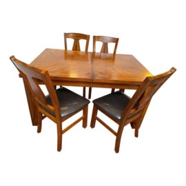 Steve Silver Company Craftsman Extension Table + 4 Dining Chairs